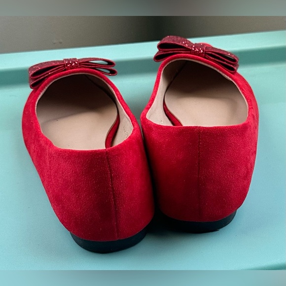 Glittery Red Bow Women’s Flat shoes Lang Hua Yu - Picture 4 of 7